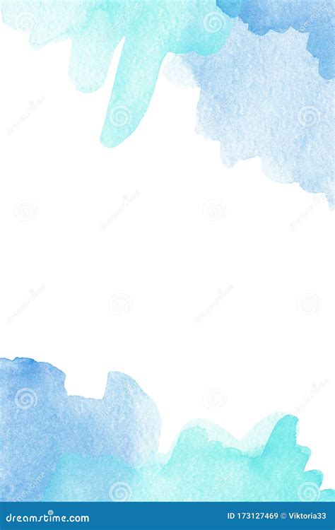 Abstract Light Blue Watercolor Background Business Card with Space for ...