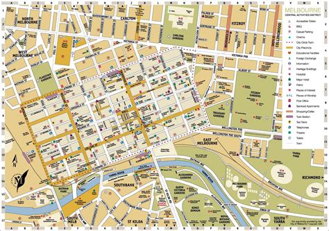 Melbourne Central District Tourist Map - Melbourne Australia • mappery