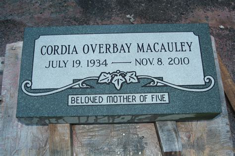 Flat Grave Marker in Evergreen granite. | Pacific Coast Memorials