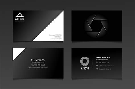 Free Vector | Monochrome business cards concept