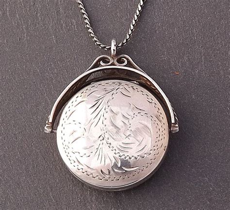 Vintage Sterling Silver Locket, Round Engraved Locket On A Chain by DaisysCabinet on Etsy ...