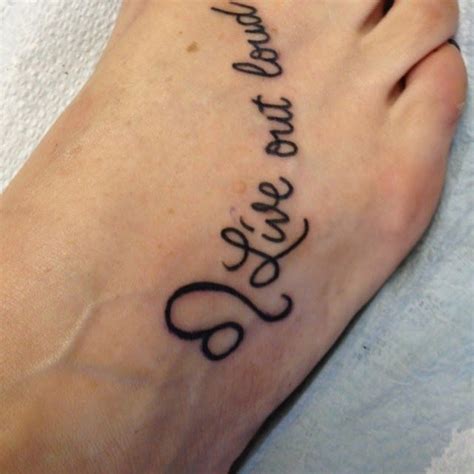 Zodiac Leo Tattoo With Wording On Foot awesome tattoo design for you ...