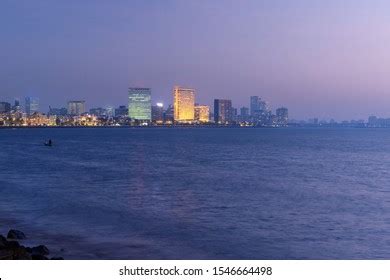 Night View Waterfront Chowpatty Beach Mumbai Stock Photo (Edit Now) 1546664498