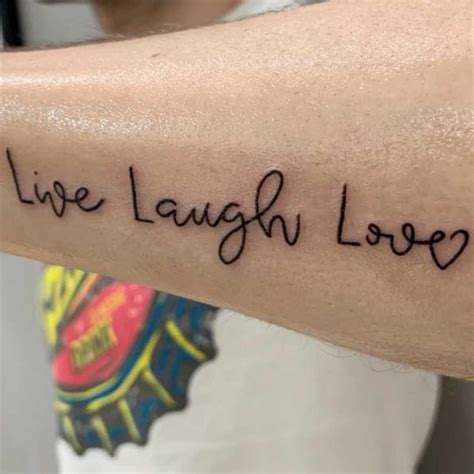 47+ Live Laugh Love Tattoos - Cute Quotes Designs - Tattoo Glee