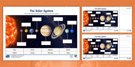 Planets of the Solar System Differentiated Worksheets