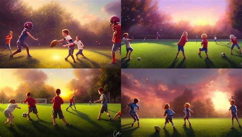 beautiful painting of backyard football field with a | Stable Diffusion