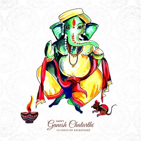 Free Vector | Happy ganesh chaturthi indian festival creative card design