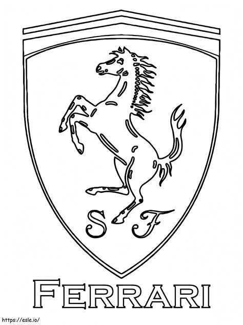 Ferrari Car Logo coloring page