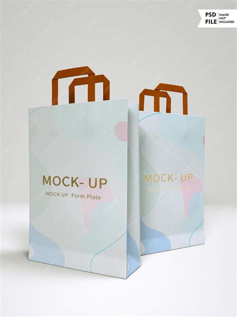 Premium PSD | Shopping bag mockup with gold color logo