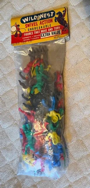 VINTAGE NOS WILD West Set Plastic Cowboys & Indians Lido Toy Co $21.50 - PicClick