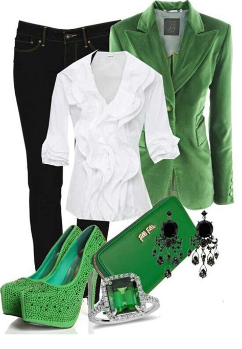 1000+ images about Outfits with green shoes on Pinterest | Pump, Color blocking and Emerald ...