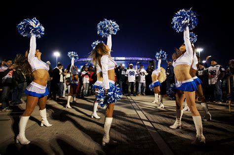 The Gotham City Cheerleaders Perform Outside MetLife Stadium as the ...