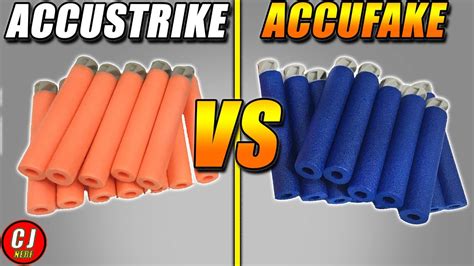 Nerf Accustrike Darts - Comparison With Accufake Darts - YouTube