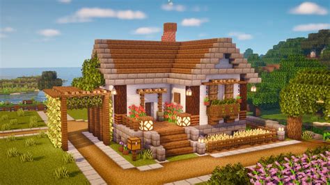 Minecraft | How to Build a small and cute Farmhouse | Tutorial - YouTube