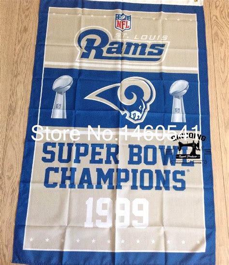 St. Louis Rams Super Bowl Champions Flag 3ft x 5ft Polyester NFL Banner Flying Size No.4 144 ...