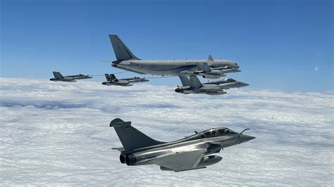 French Air Force A330 MRTT refueling a Rafale B, a US Marines and two ...