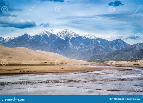 Medano Creek in Great Sand Dunes National Park and Preserve, Colorado Stock Image - Image of ...