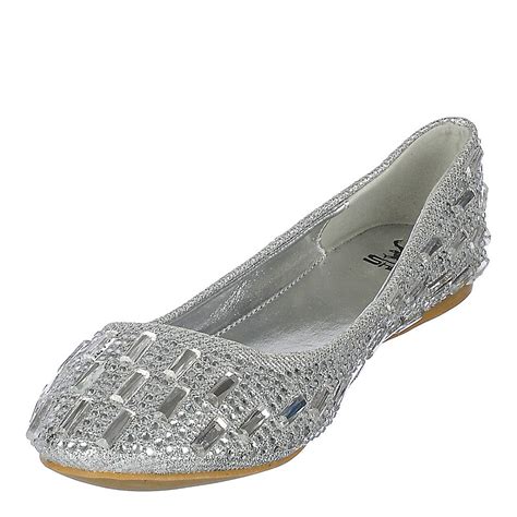 SOLE LA VIE Julie-04 Flat Sequin Dress Shoes Silver JULIE-04/SILVER - PLNDR