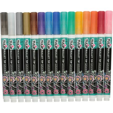 Tulip® Rainbow Bullet Tip Fabric Paint Markers 15 Pack - Walmart.com - Walmart.com