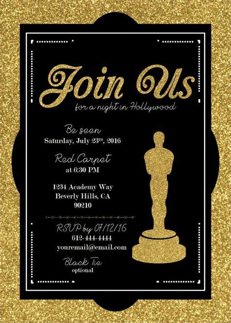 Oscar Party Invitation Template Lovely Award Ceremony Invitations Templates Free | Oscar party ...