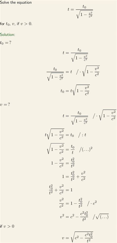 Rearranging formula for time dilation in Theory of Relativity