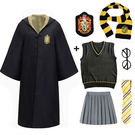 Harry Potter School Uniform Magic Robe Gryffindor Halloween Cosplay Costumes Set ...