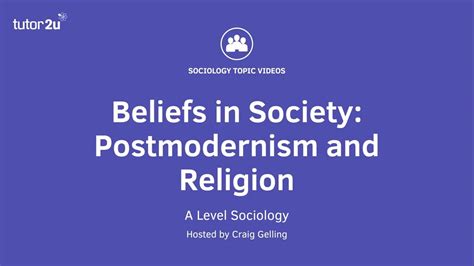 Postmodernism and Religion | Beliefs in Society | A-Level Sociology - YouTube