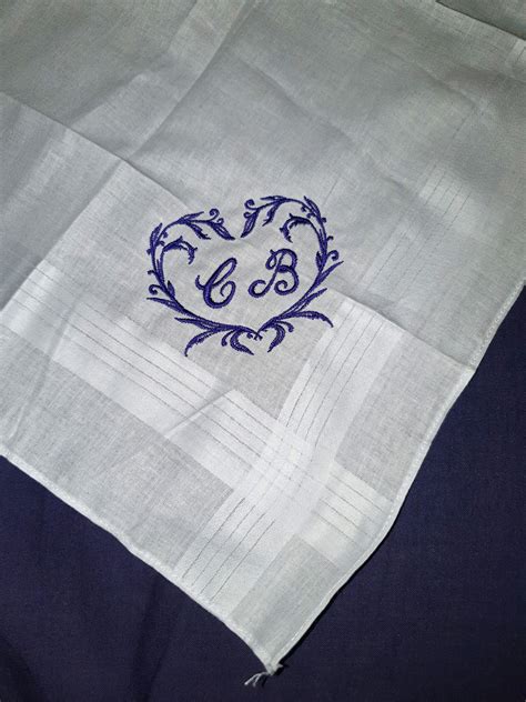 Custom Monogram Embroidered Handkerchief | Etsy