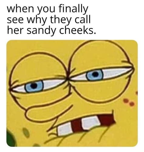 When you finally see why they call her sandy cheeks. - iFunny