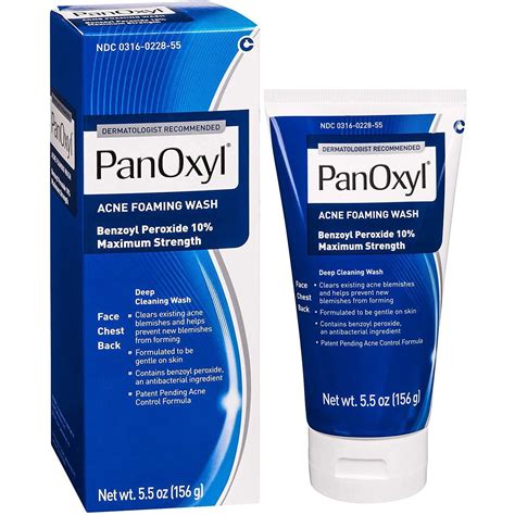 PanOxyl Foaming Acne Wash, Maximum Strength, 10% Benzoyl Peroxide - 5 ...