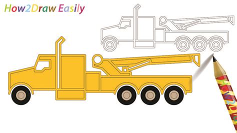 Crane Truck Drawing & Coloring. ----------------- #crane #trucks # ...