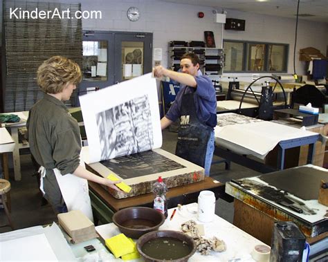 Photos of the Creation of a Lithography Print: Printmaking Lessons for Kids