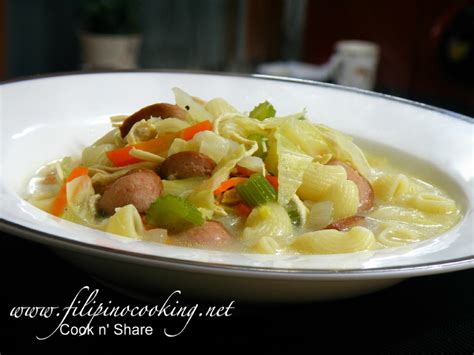 Chicken Sopas (Noodle soup) - Cook n' Share - World Cuisines