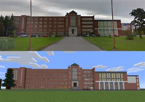 Built my high school : r/Minecraft