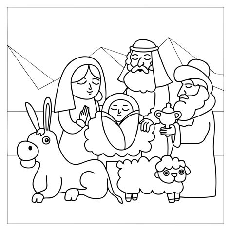 Nativity Coloring Pages Free Printable