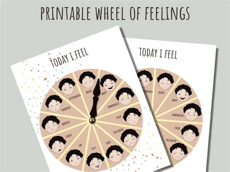 Printable Emotion Wheel for Emotional Regulation and Recognition, Feelings Wheel With Emotion ...