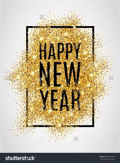 Happy New Year Gold Glitter 2017 Stock Vector (Royalty Free) 349834283 ...