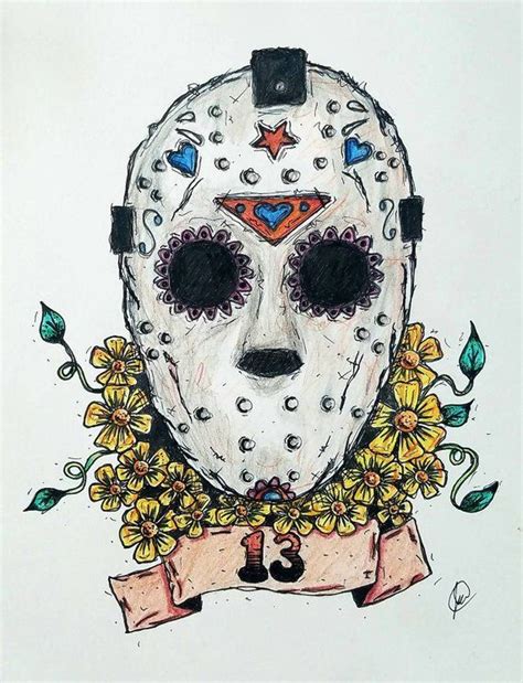 Jason Voorhees Mask Drawing at PaintingValley.com | Explore collection ...