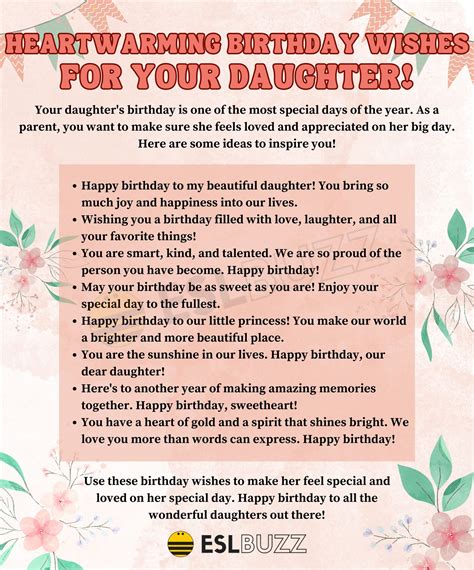 Heartwarming Birthday Wishes for Daughter to Make Her Feel Special - ESLBUZZ