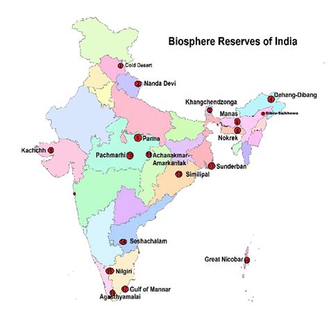 Biosphere Reserves In India Map