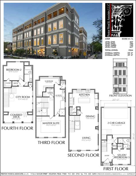 New Townhomes Plans, Narrow Townhouse Development Design, Brownstones – Preston Wood & Associates