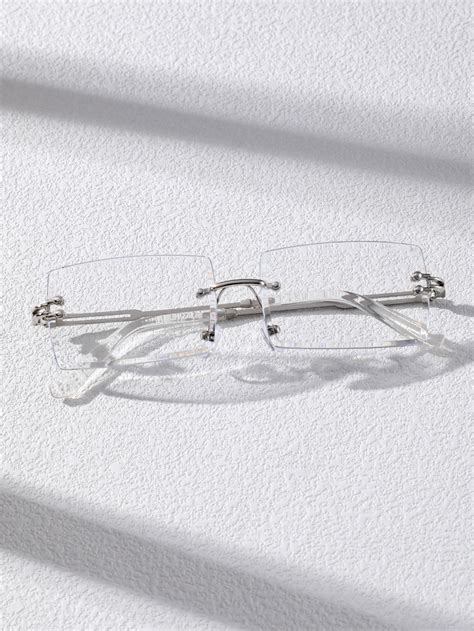 Men Square Rimless Glasses | Rimless glasses, Fancy glasses, Fashion ...