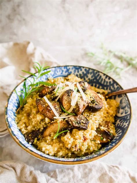 Creamy Mushroom Quinoa Risotto - Perchance to Cook