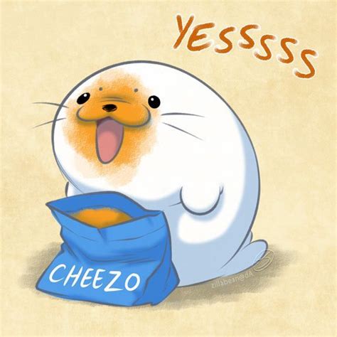 Harp Seal Friend: Cheesy by zillabean on DeviantArt | Cute seals, Cute drawings, Seal cartoon