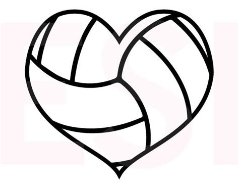 Volleyball Heart design SVG DXF EPS cutting files for use