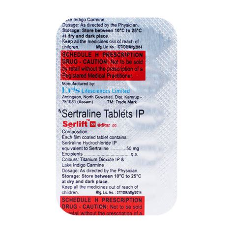 Serlift Sertraline Tablet, 10 Tablets, 57% OFF