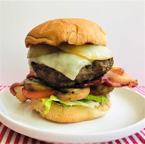 Bacon Mushroom Swiss Burger – Rice Bucket Recipes