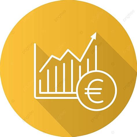 Icon Showing A Long Shadowed Linear Market Growth Chart Vector, Analysis, Income, Contour PNG ...