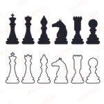 Chess Pieces Clipart Black & White SVG, PNG, JPG, PSD, PDF Files | Craftpi