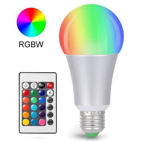 E27 LED Bulb RGB Remote Control Lamps Night Light 10W 85 265V Dimmable ...